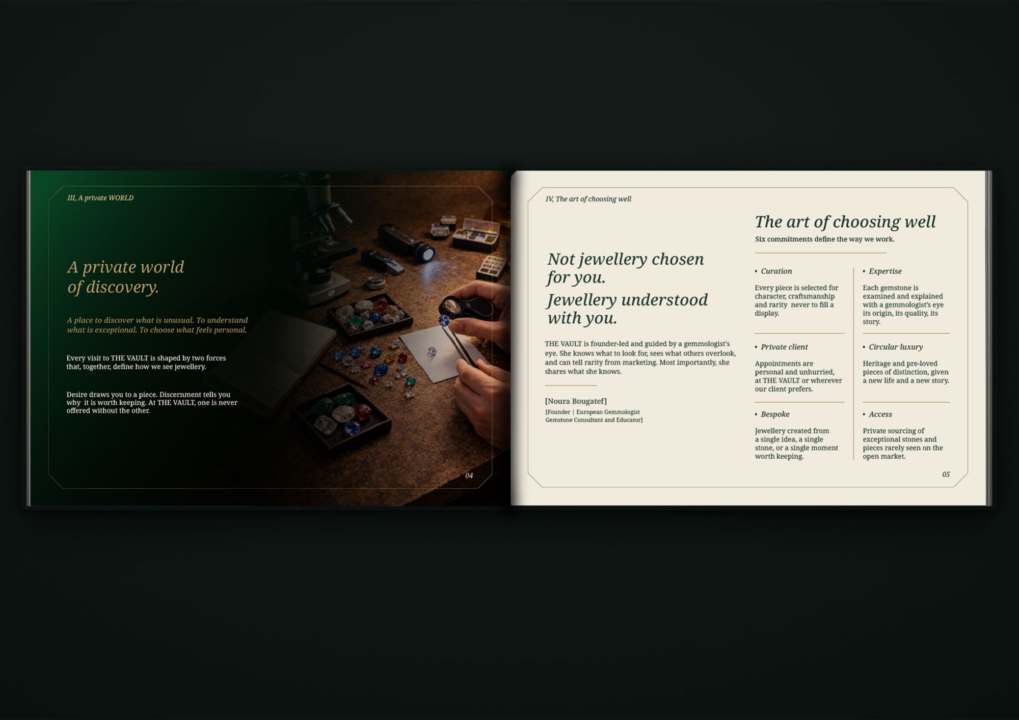 The open profile at pages 4 and 5