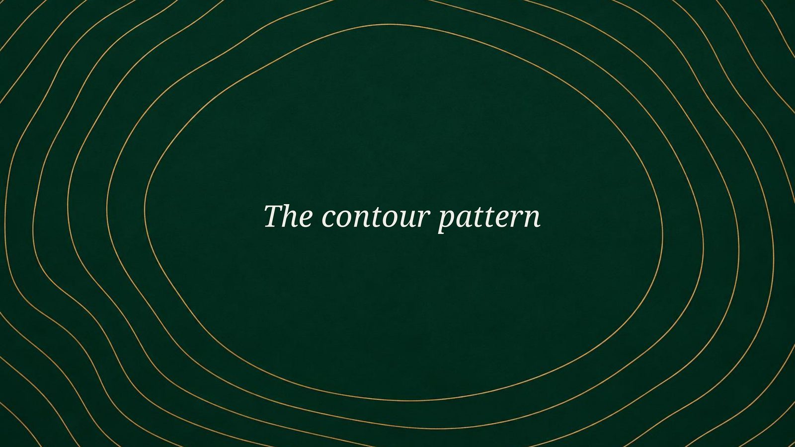 The contour pattern: fine gold contour lines flowing across Vault Green