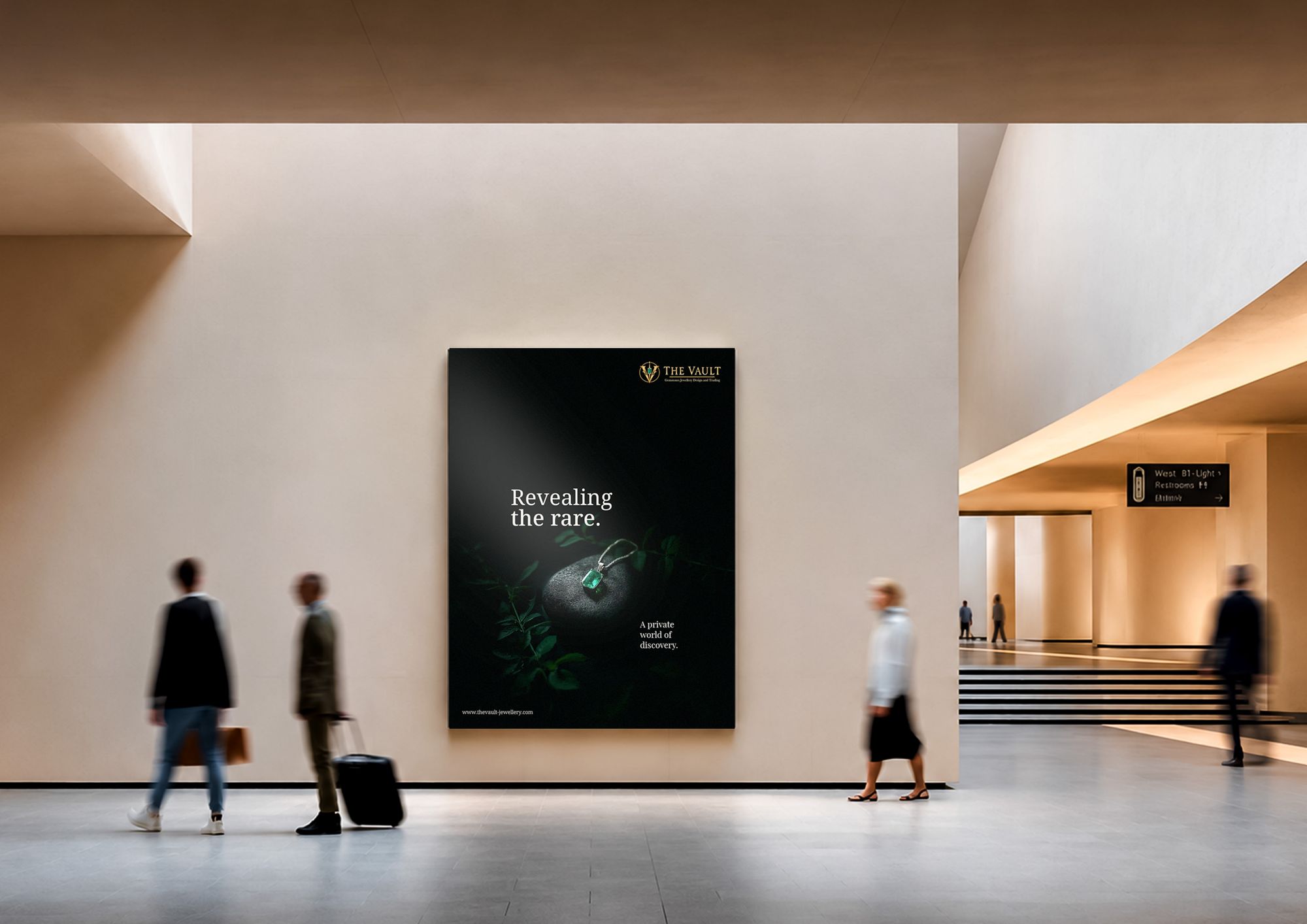 The Revealing the rare poster in a bright public hall